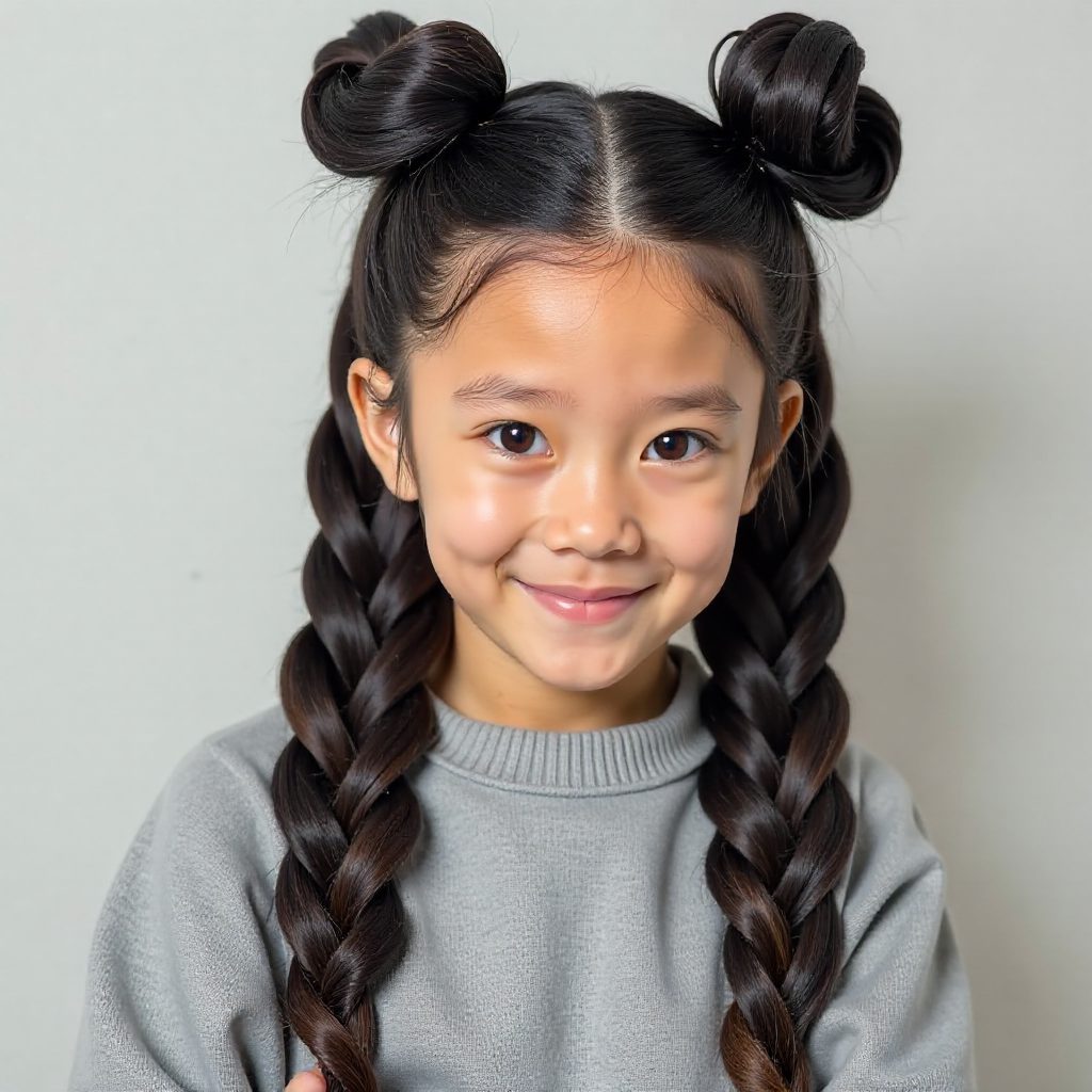Fun Half Up Half Down Hairstyle with Small Box Braids