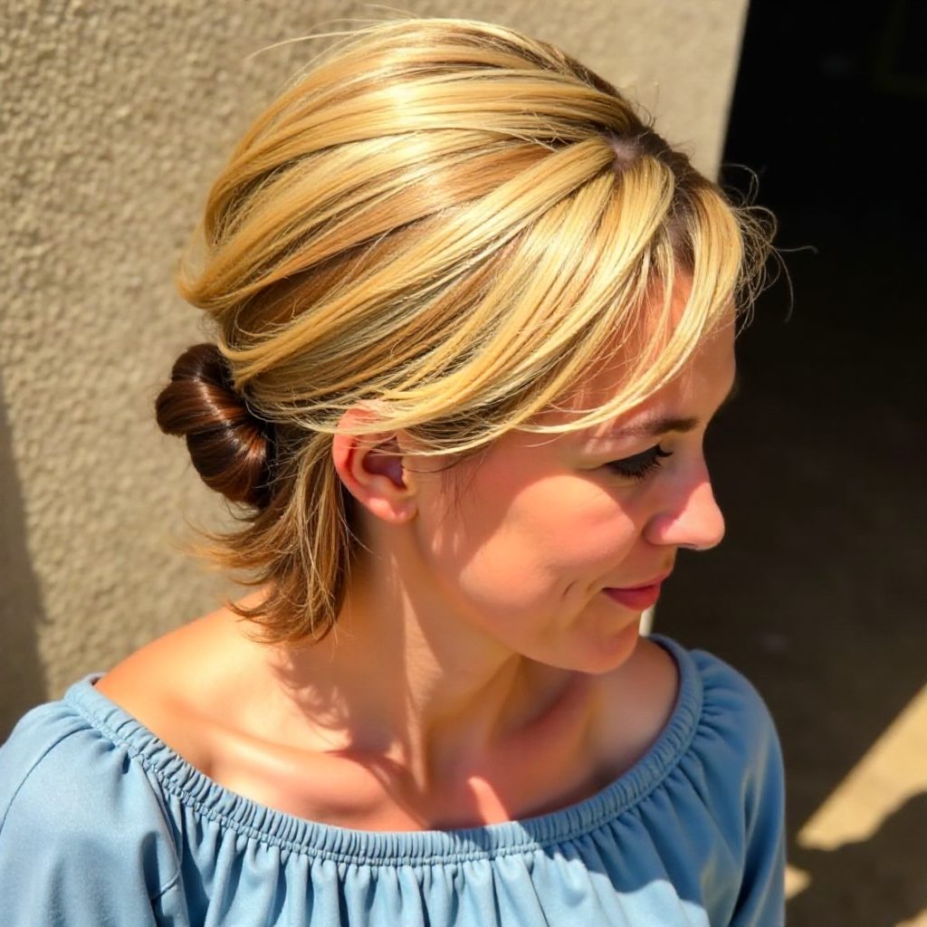 blonde and brown curly fauxhawk for black women
