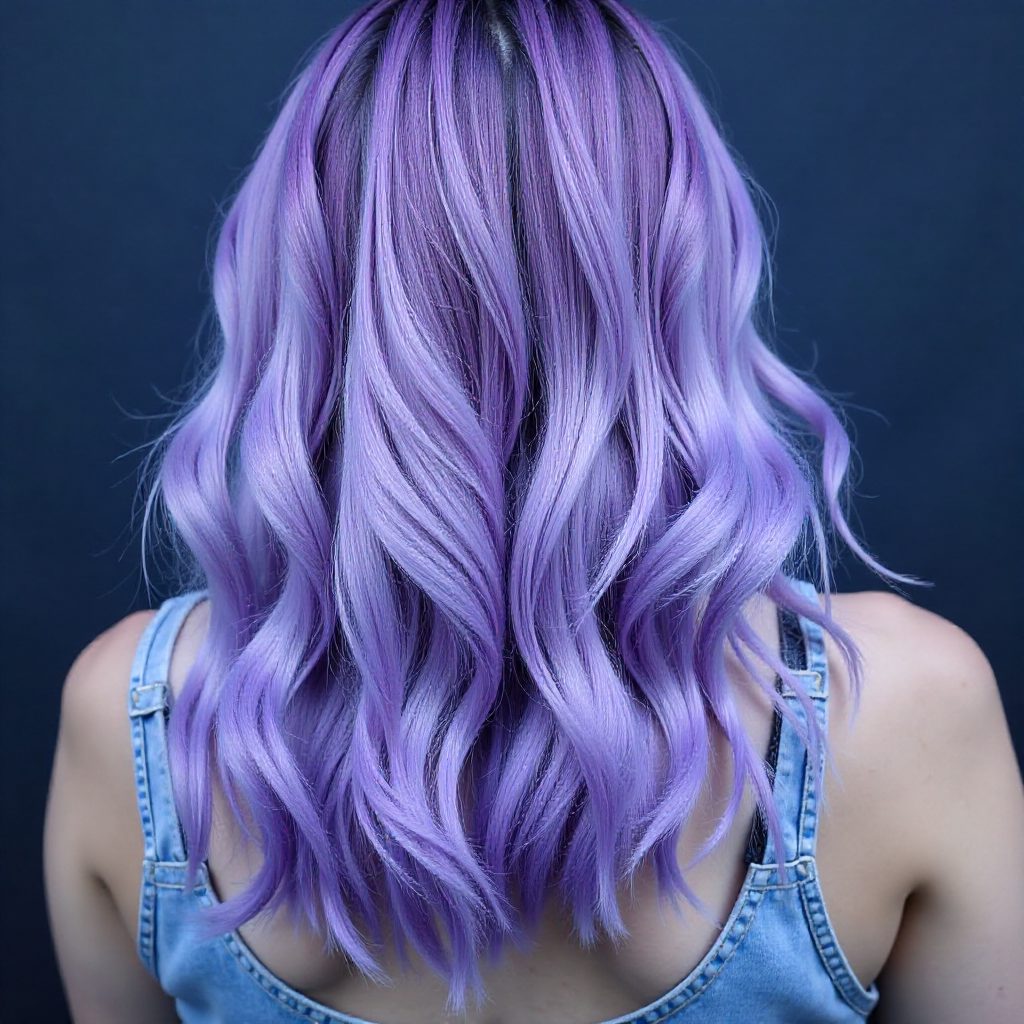 Long Pastel Purple Hairstyle