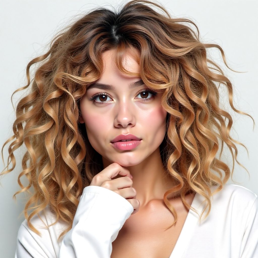 Caramel Blonde Natural Hairstyle