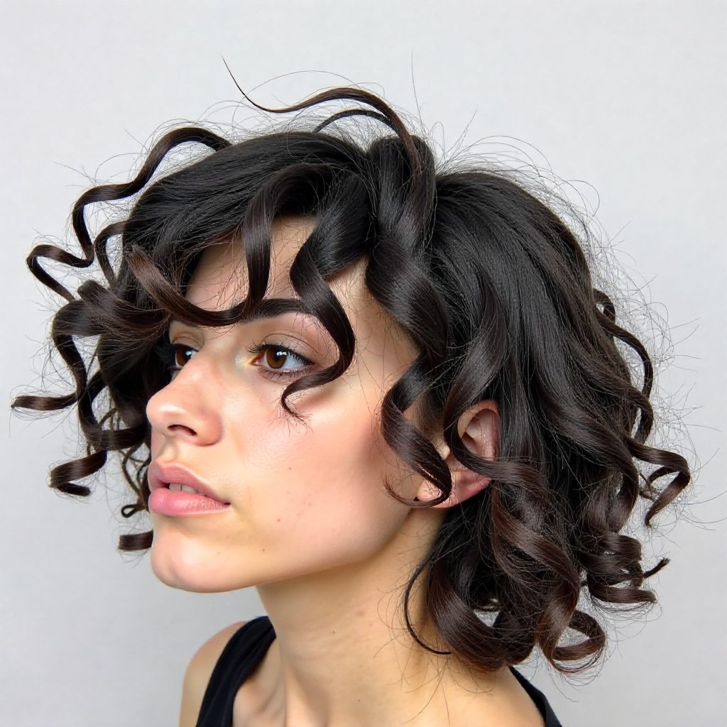 Effortless Curly Fauxhawk