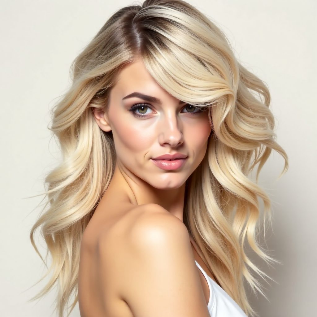 Side-Swept Messy Long Hairstyle