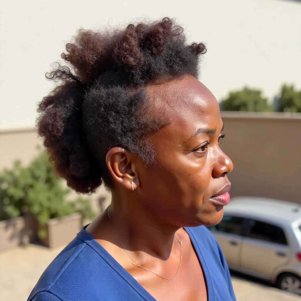 Bronze Puffed Fauxhawk for Dark Skin
