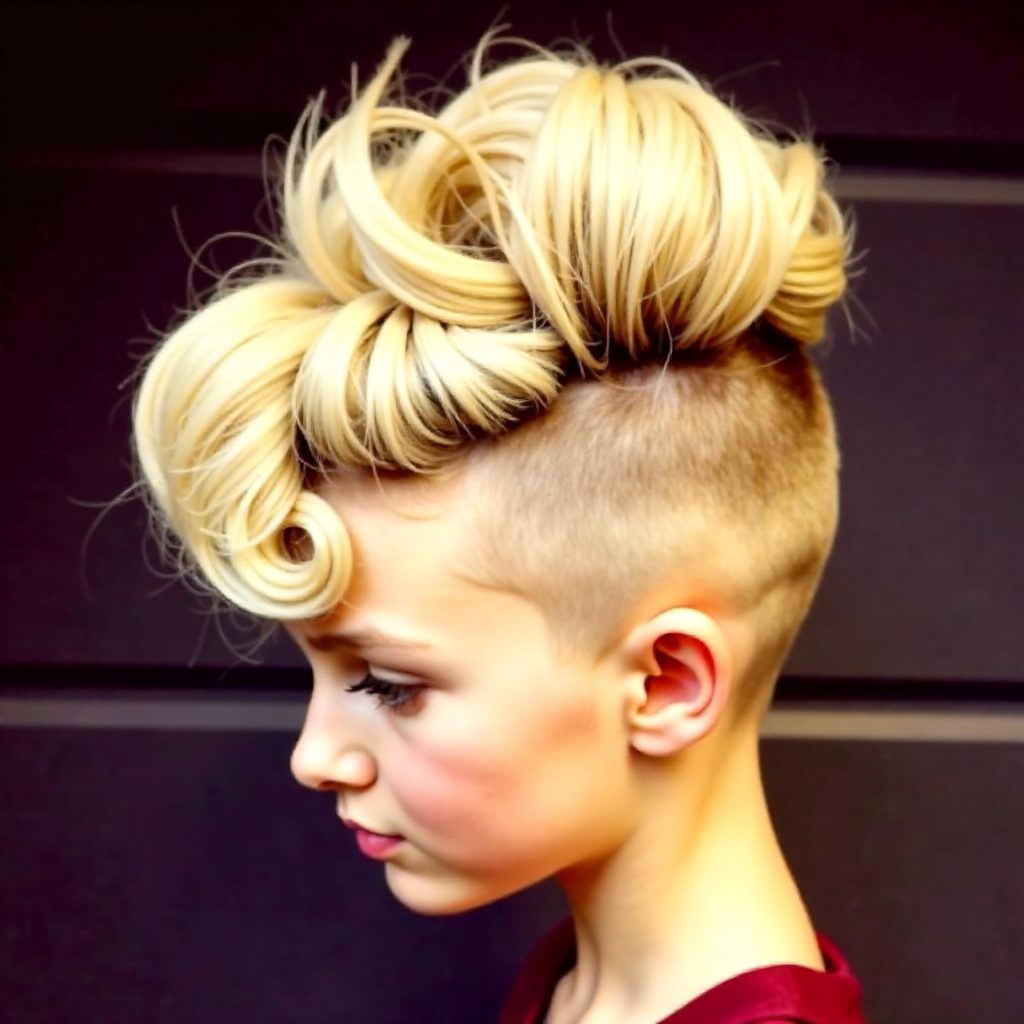 long top blonde mohawk for girls