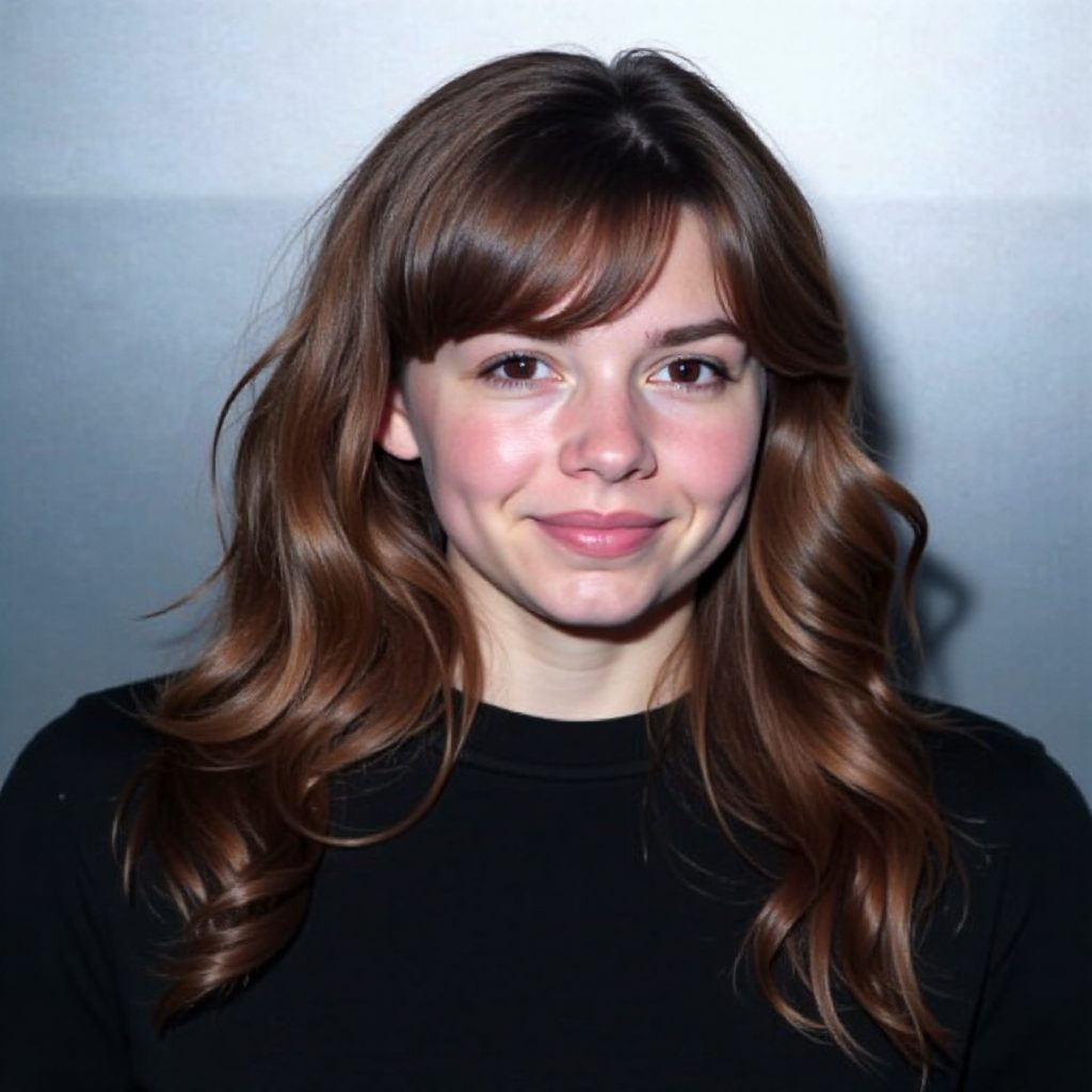 wavy long brown hair