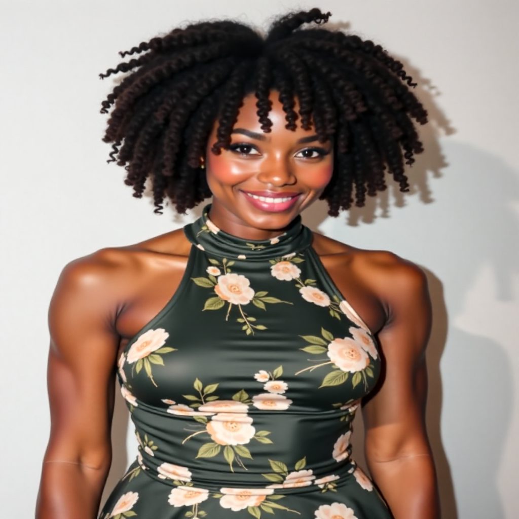 Naomi Campbell medium natural hairstyle