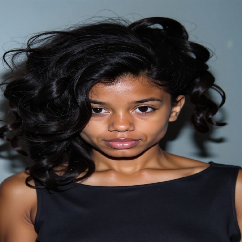 asymmetric hairstyle for long natural hair