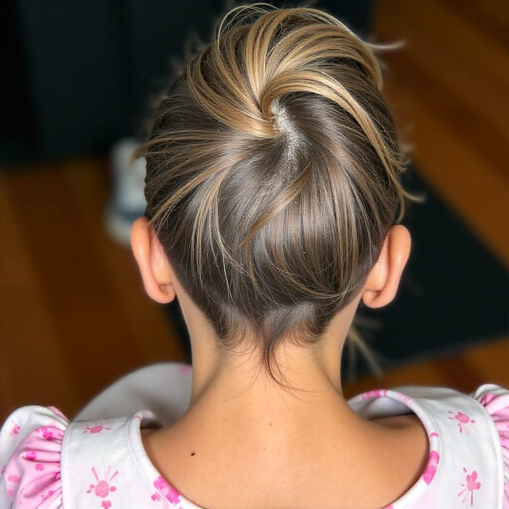Different Size Cornrows into a Bun
