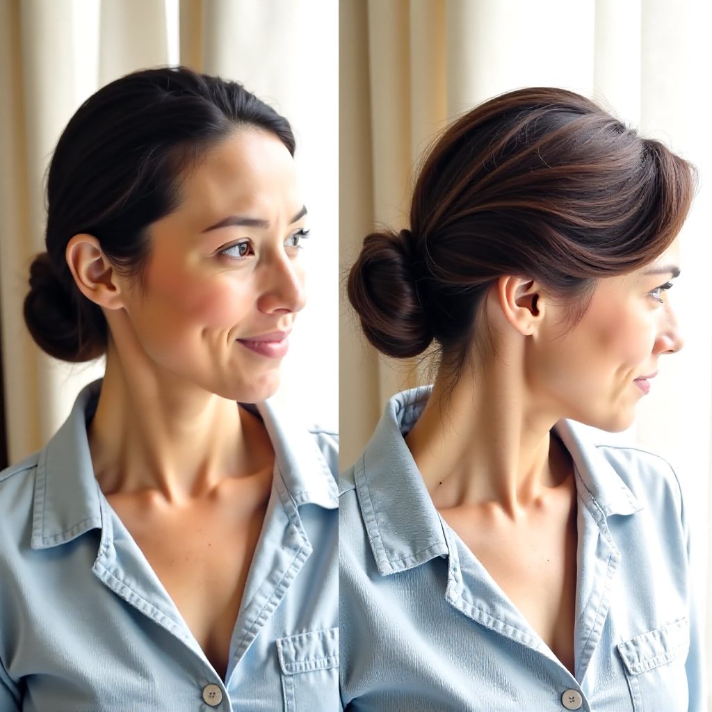 Twisted Bun for Long Thick Hair