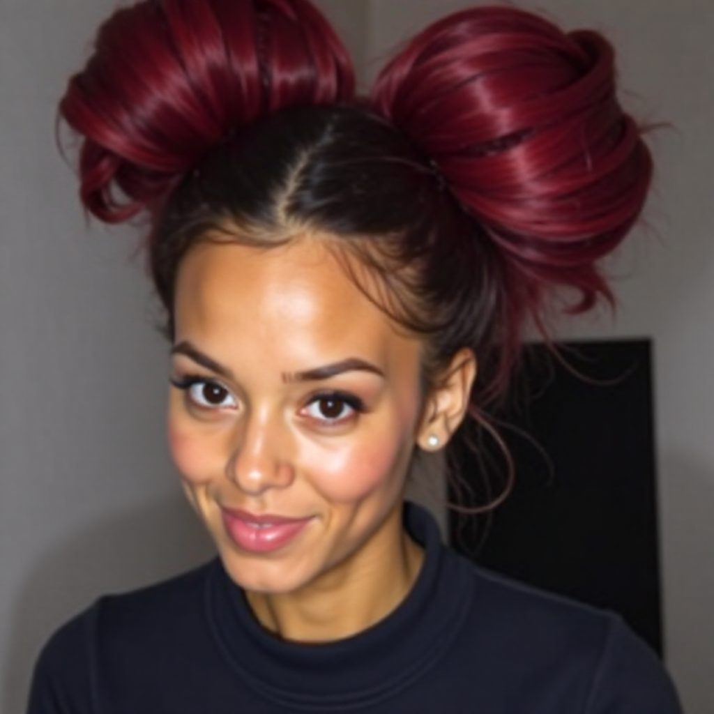 Two Pineapple Ponies on Medium Natural Hair