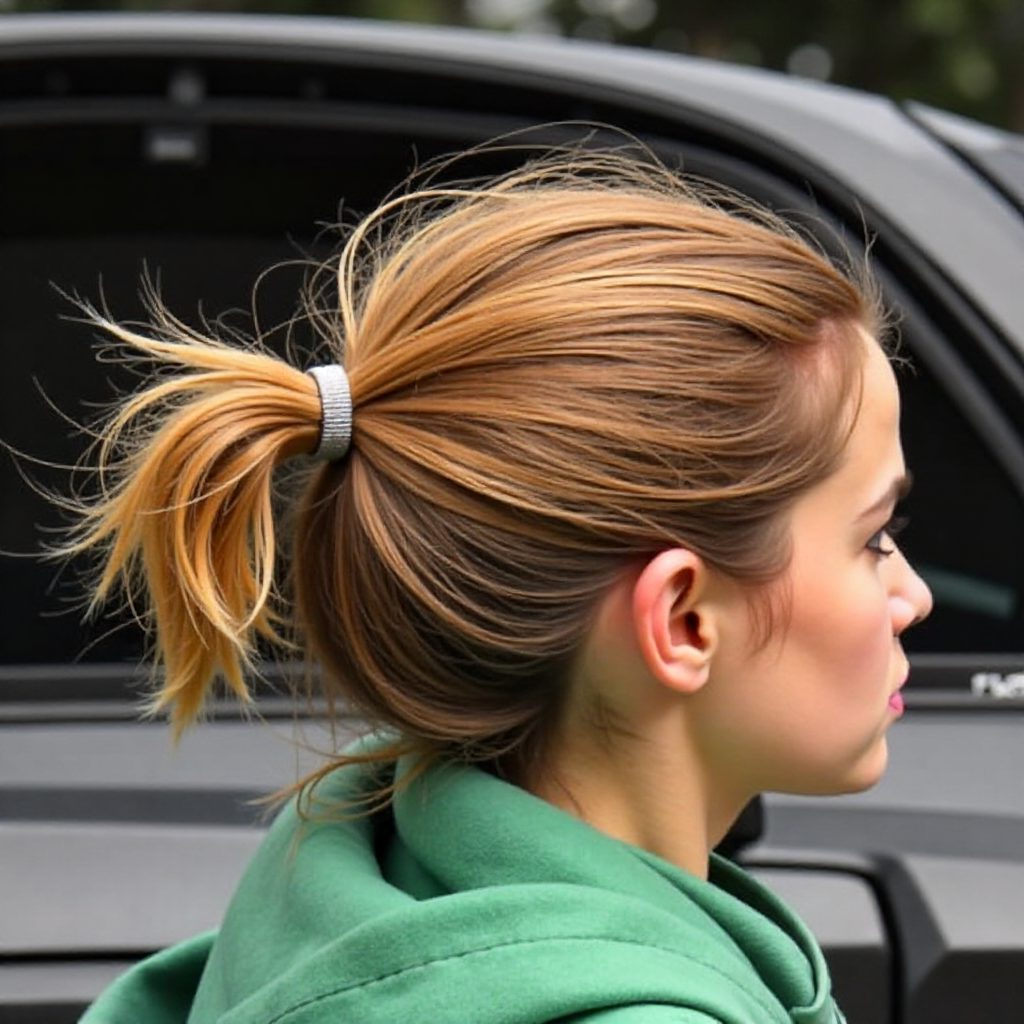 Casual Bun with Braid Around