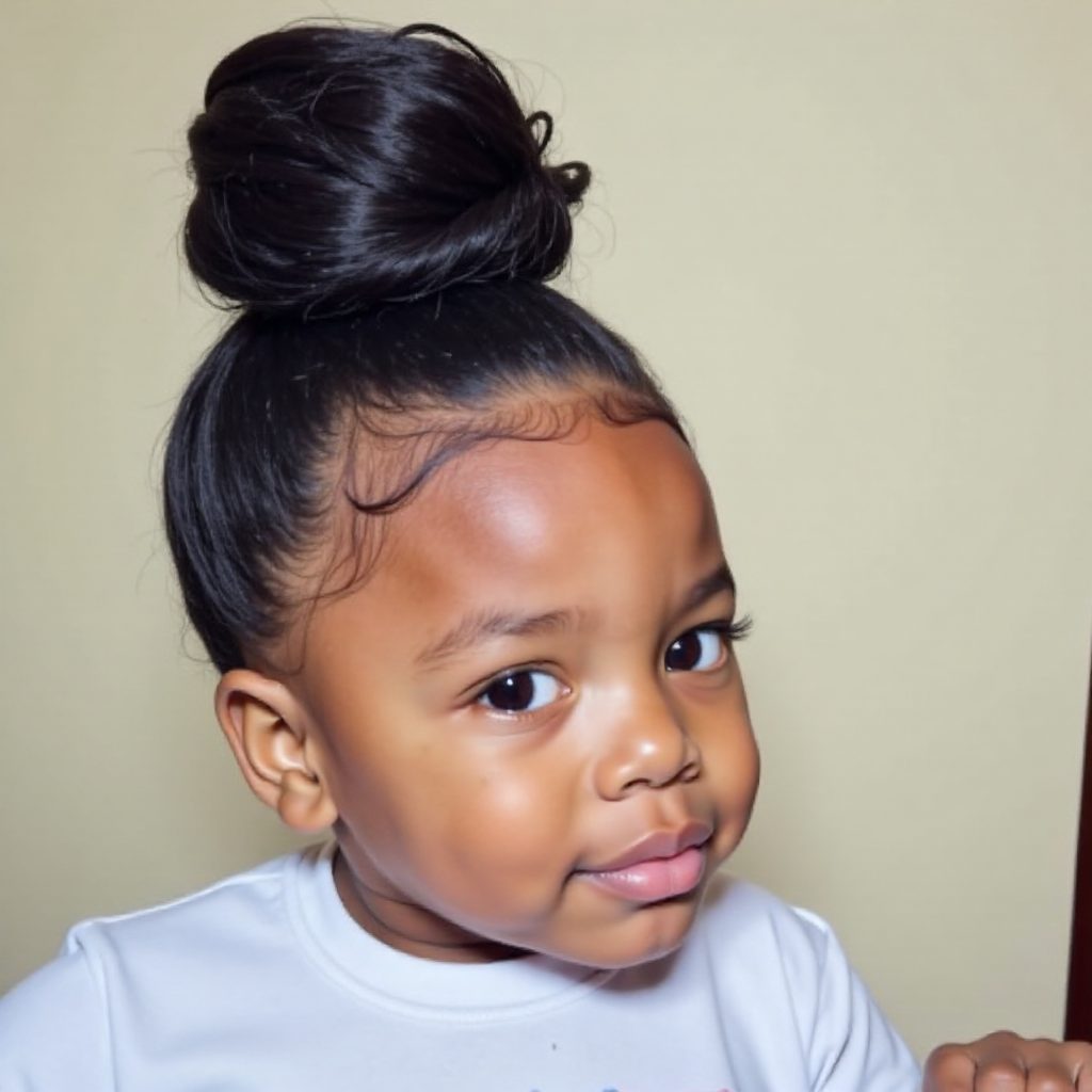 Sleek Topknot for Curly Hair