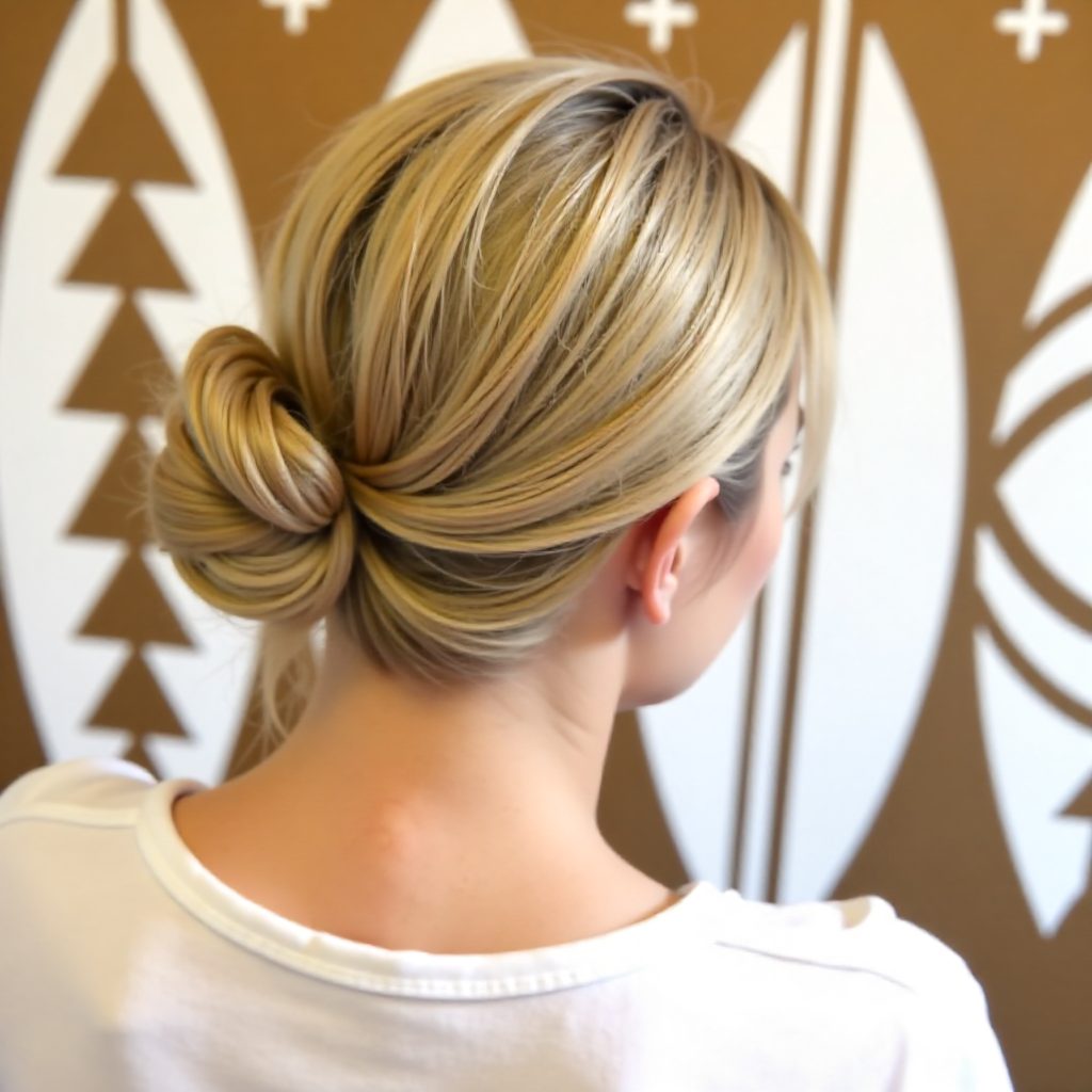 fishtail and bun casual updo