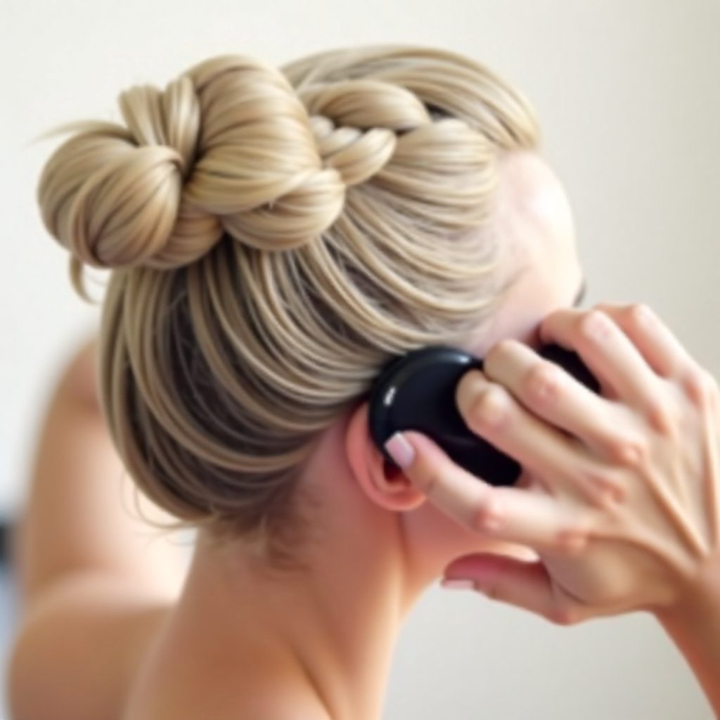 easy bun updo for long length