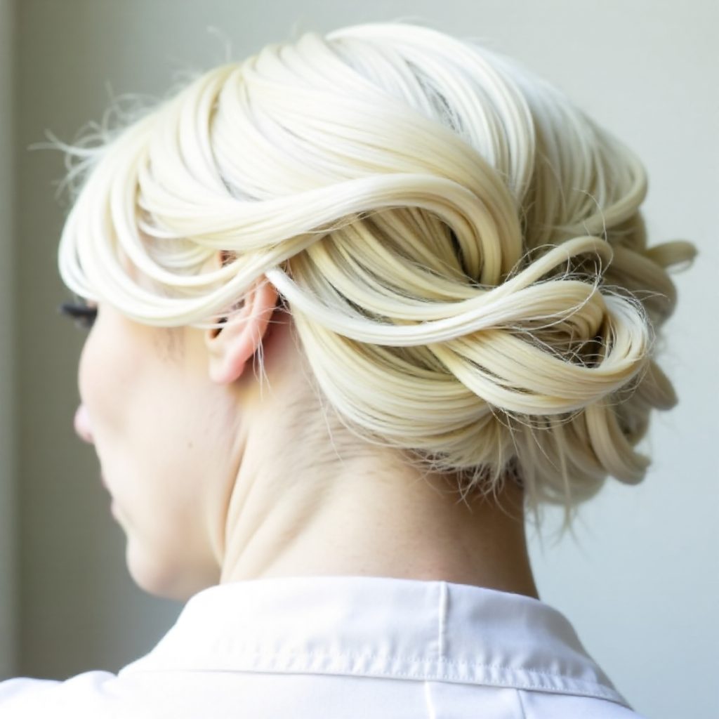 easy updo with a crown braid for long hair