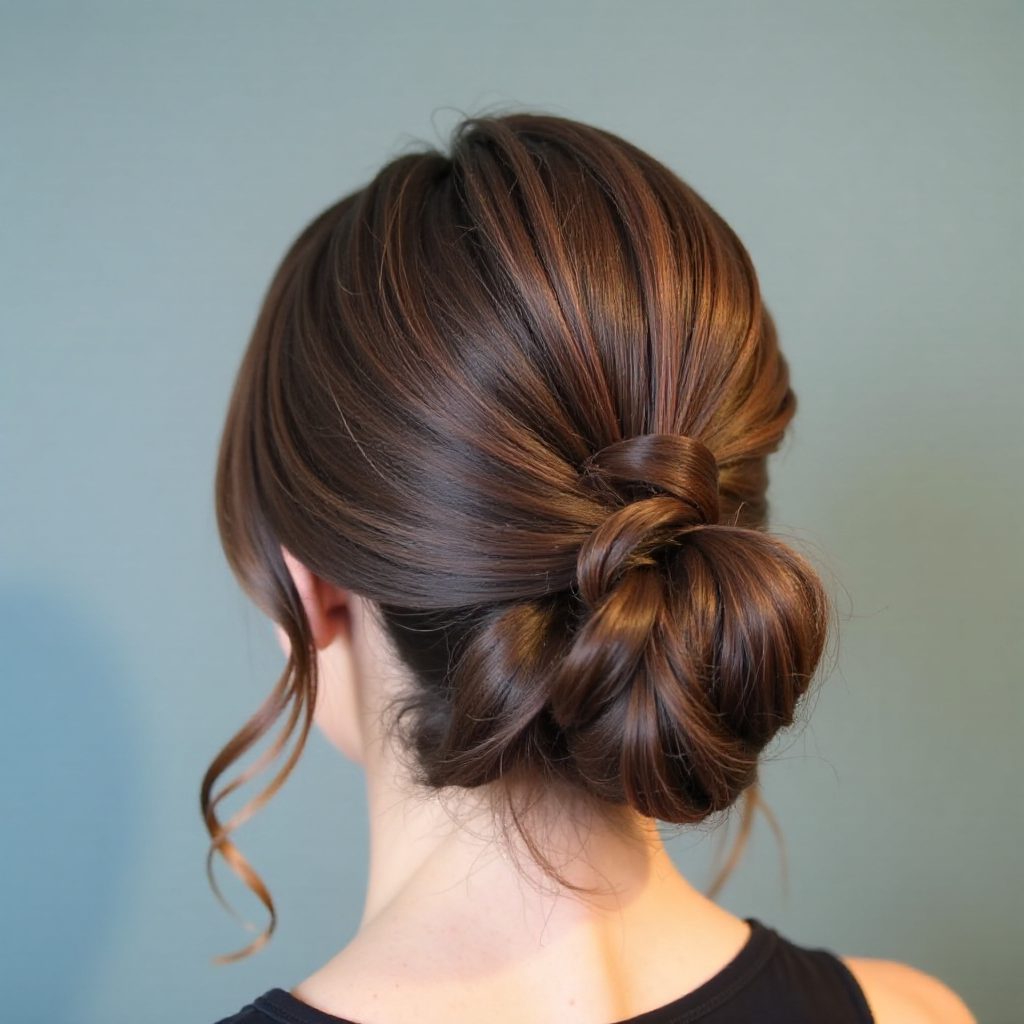 Braided Bun Updo For Long Hair
