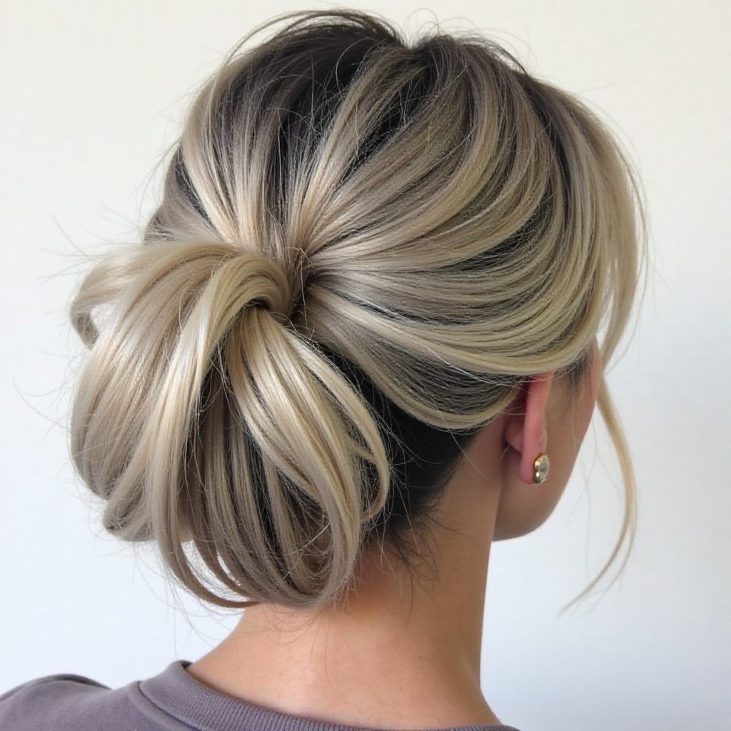 Petal Bun For Blonde Hair