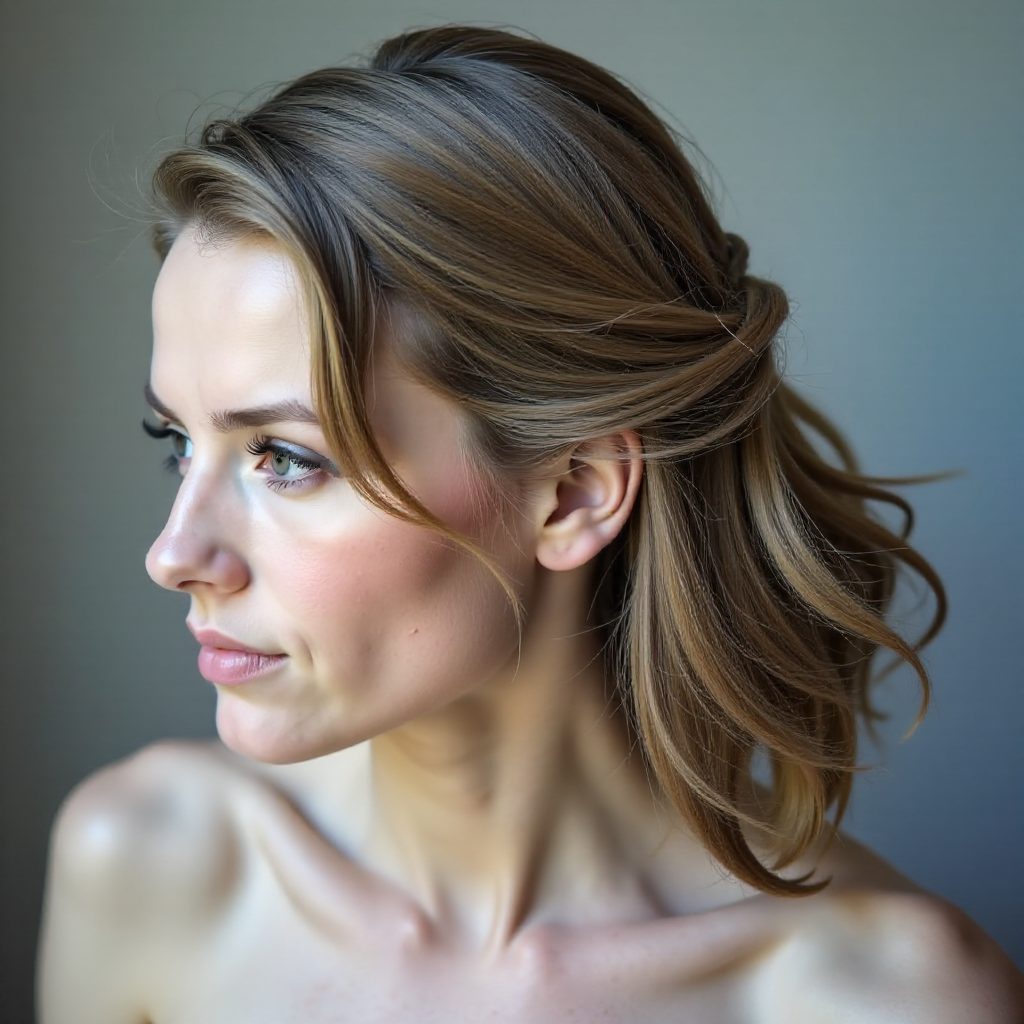 Loose Side Bun With A Braid