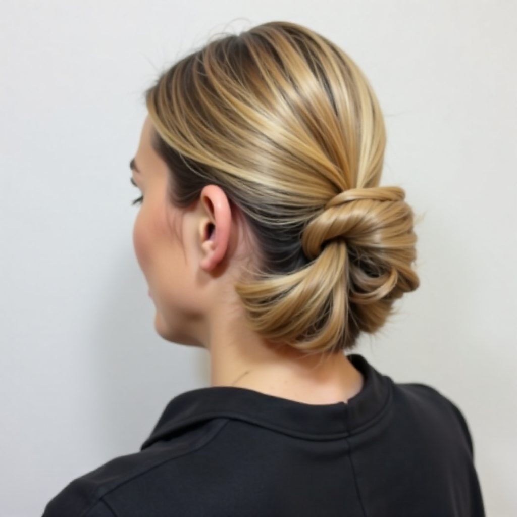 braided updo with a chignon