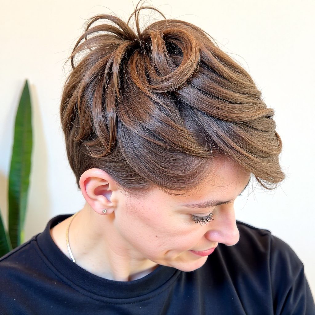 Crown Bun With Braids For Shorter Hair