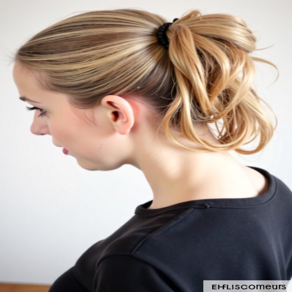 pinned up pony loose updo