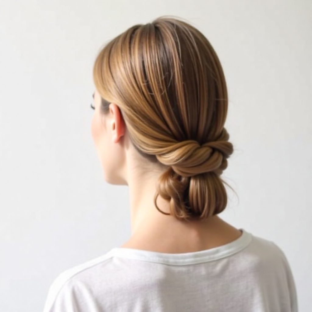 low bun loose updo