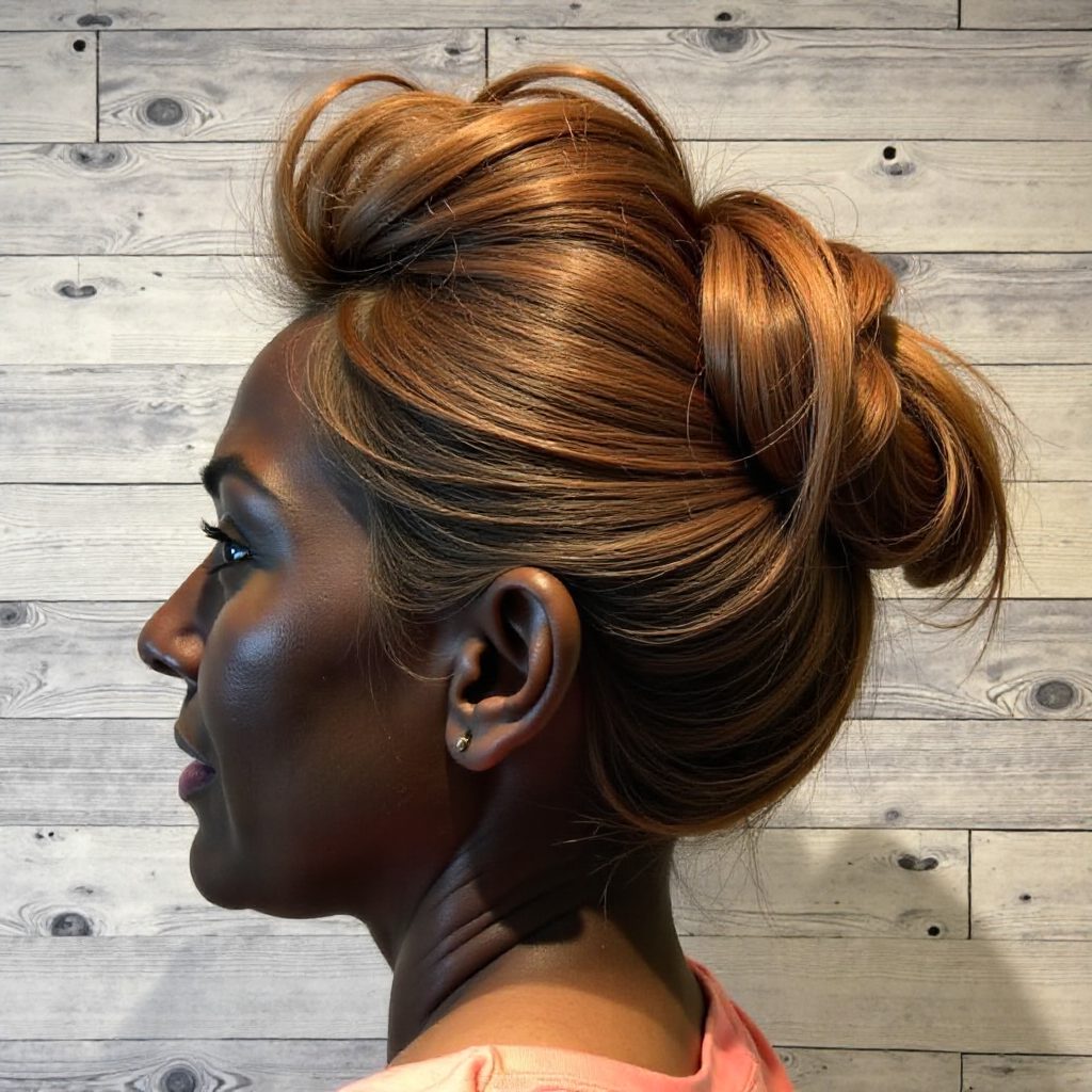 High Braided Bun With Flat Twists
