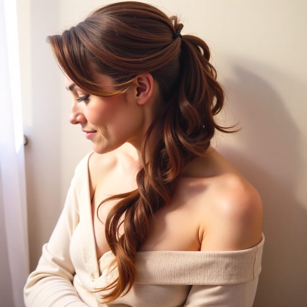 loose side ponytail updo