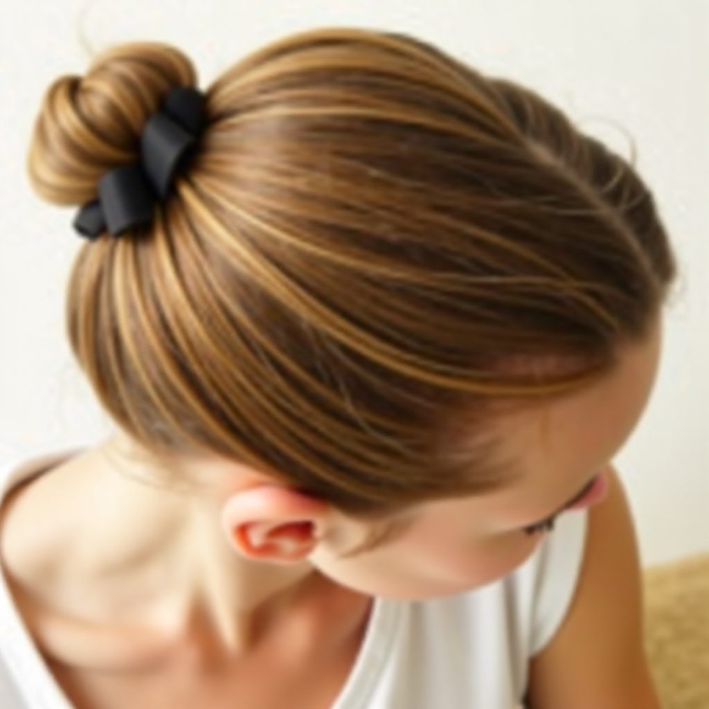ballerina bun and braid updo