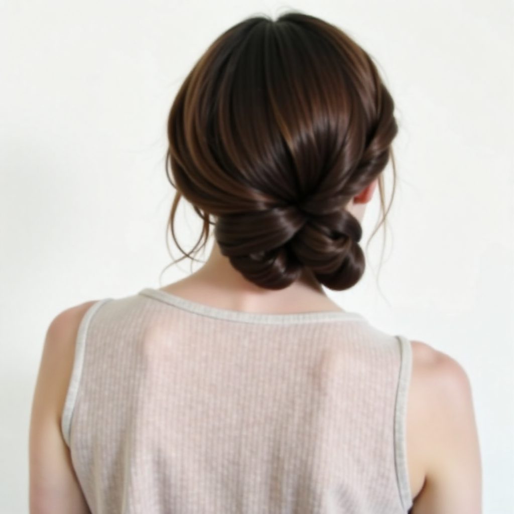 low bun braided updo
