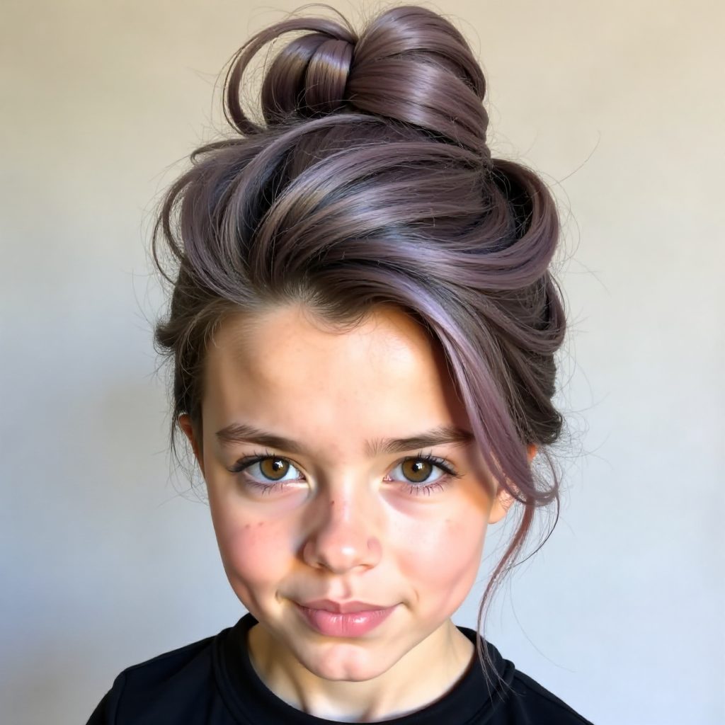 High Messy Bun With A Crown Accessory