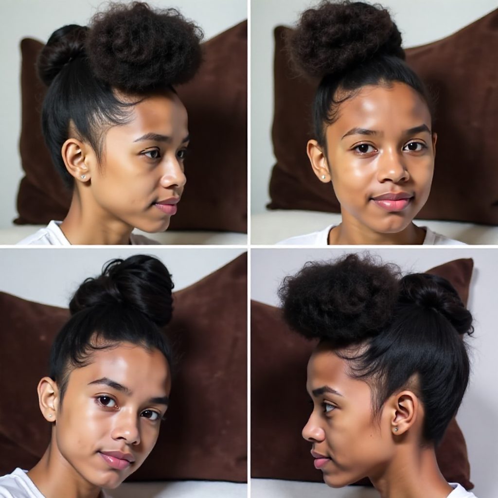 fauxhawk black braided updo