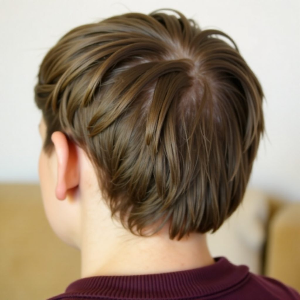 centre-parted braided updo with a bun