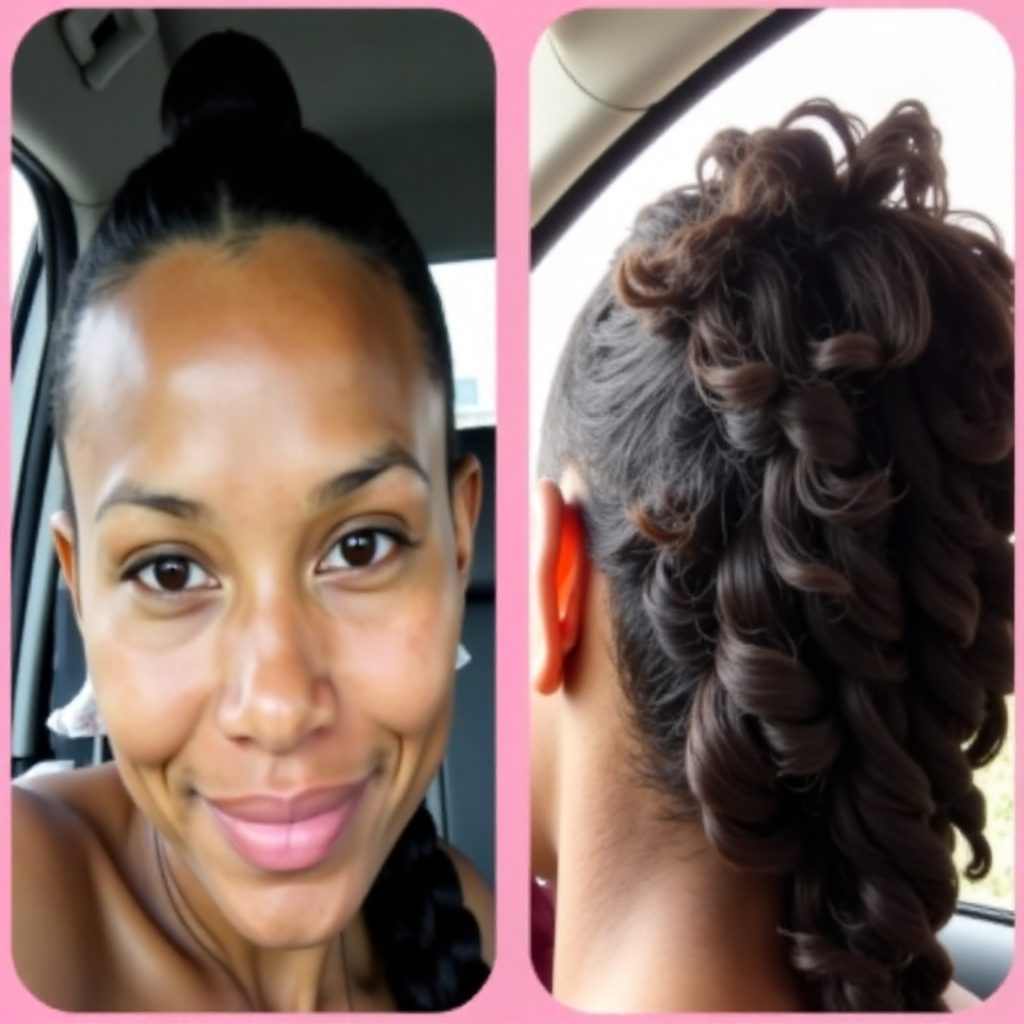 black braided fauxhawk updo for natural hair