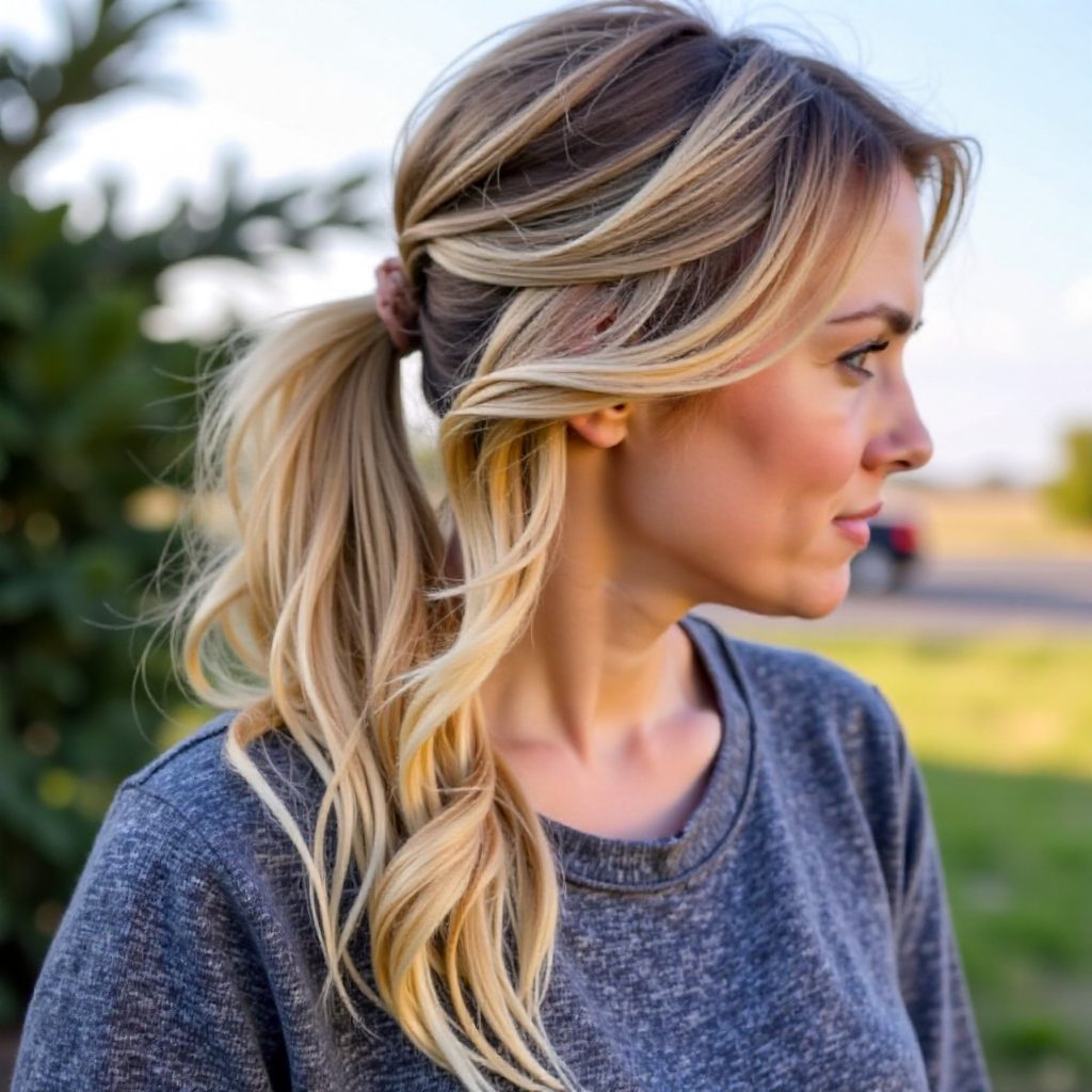 Two Braid And Pony Messy Hairstyle