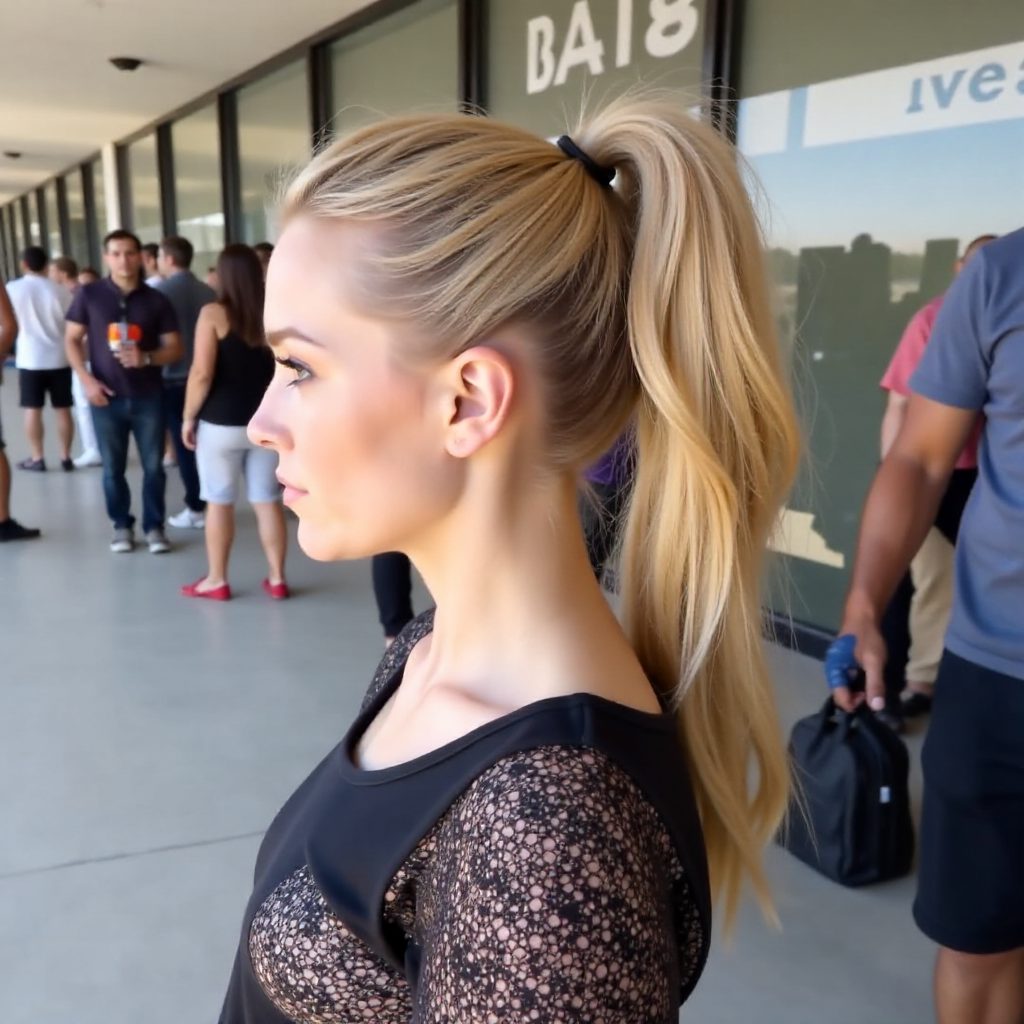 Pompadour Ponytail For Straight Hair