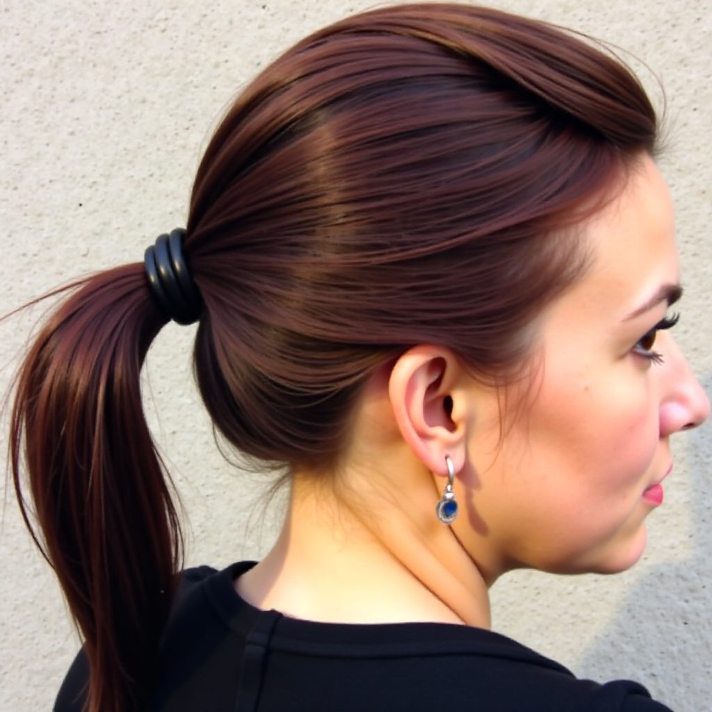 Mohawk Inspired Ponytail With Braid
