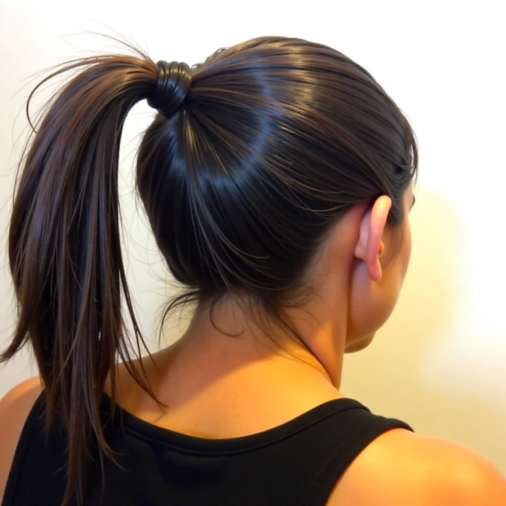 upside down braid into pony