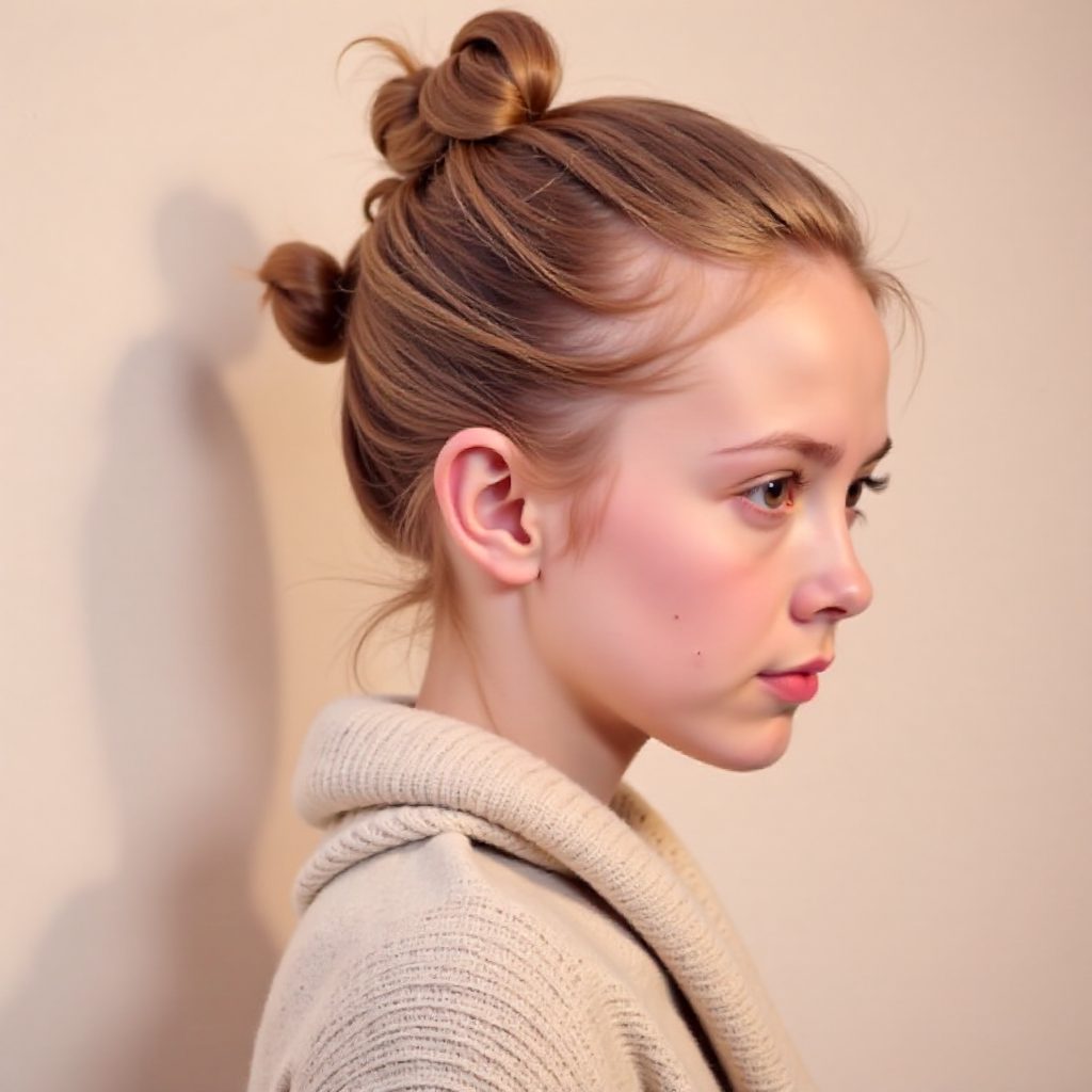 side braid and knotted ponytail hairstyle