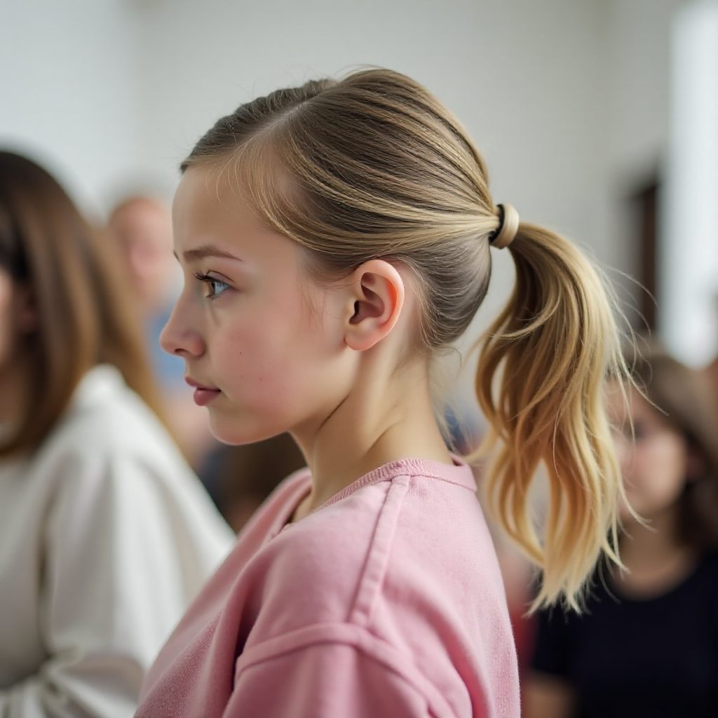 Long Curtain Bangs for Curly Pony Style