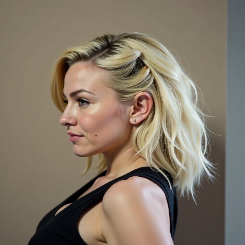 funky blonde mohawk with side braids