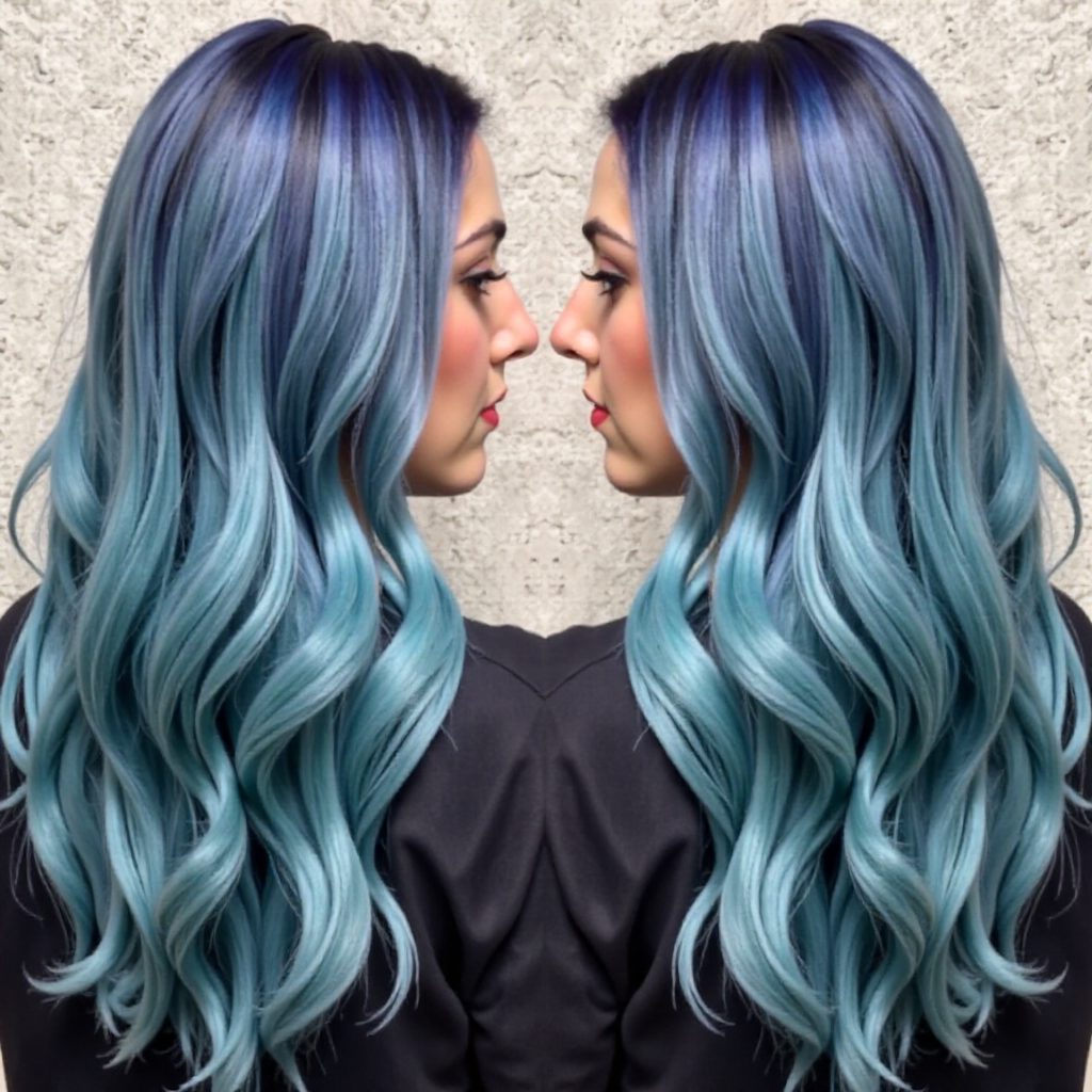 lavender into blue ombre