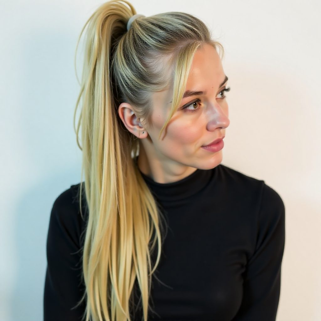 Ponytail with Braids and Elongated Fringe
