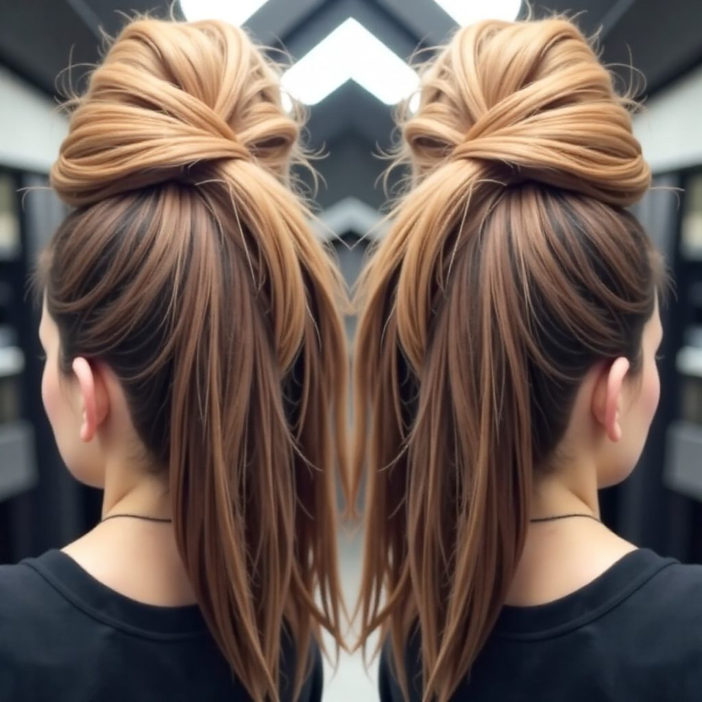 black braided fauxhawk with undercut