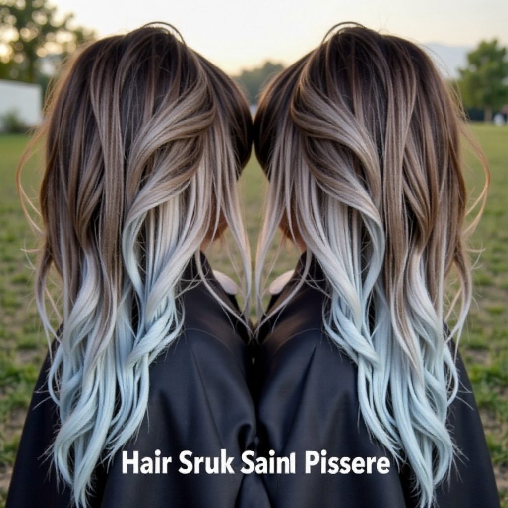 brown to pastel blue ombre