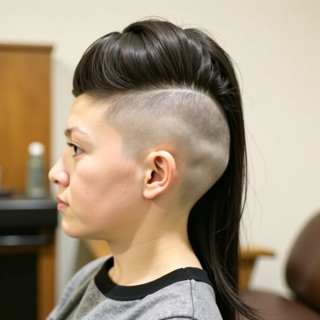 mullet with shaved deigns