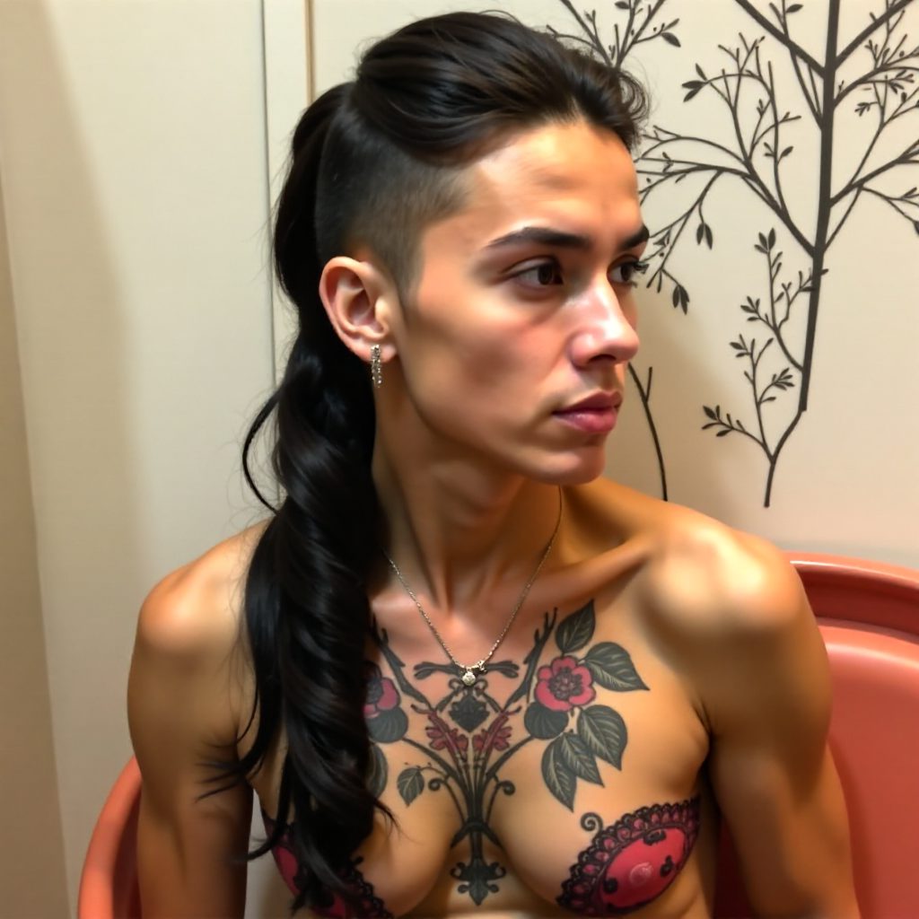 mullet with shaved temples for long hair