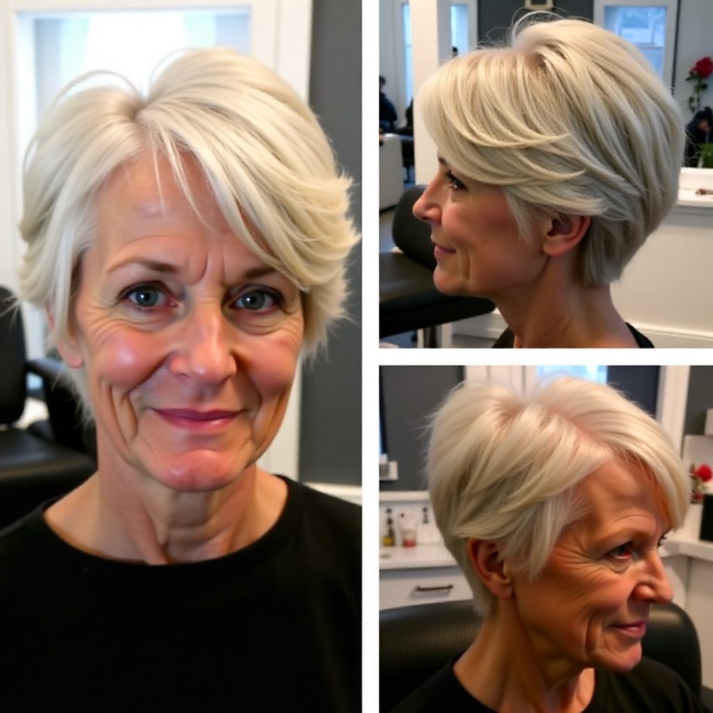 platinum blonde bun with braids and bouffant
