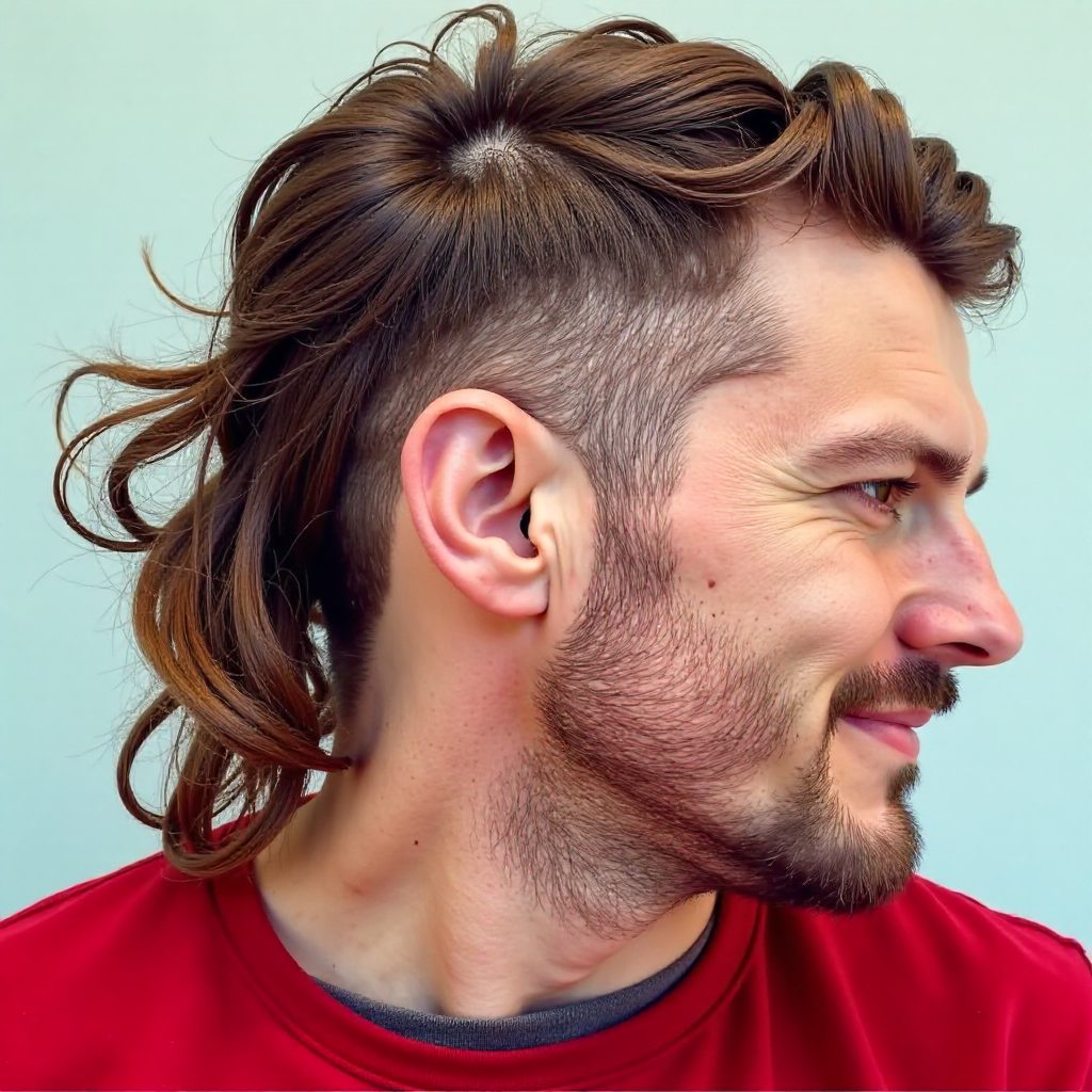 men's short spiky fauxhawk with V-cut nape