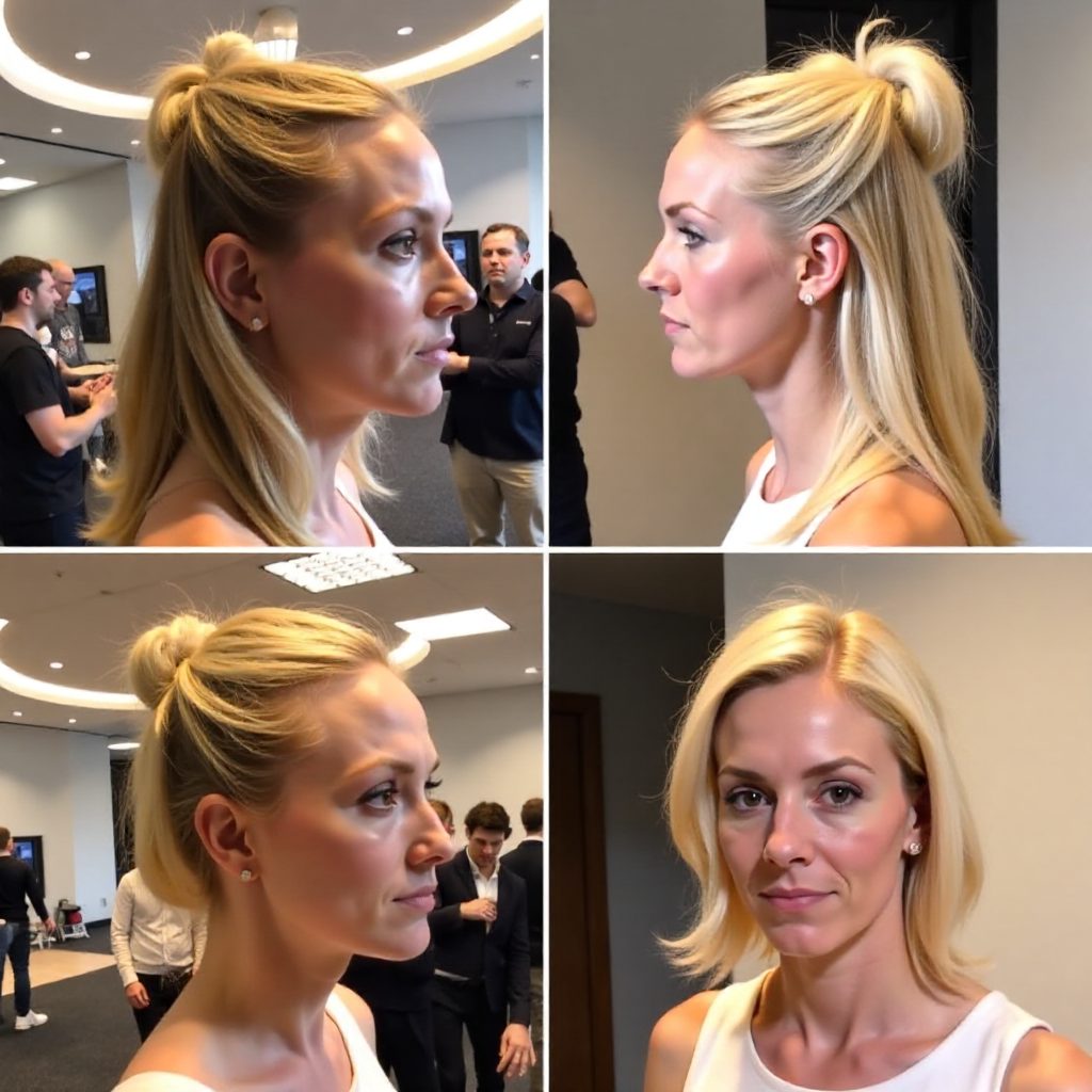 half up beehive for shorter hair with bangs